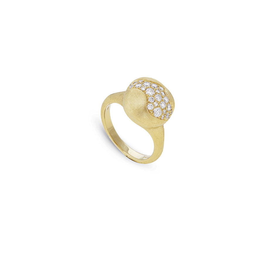 18K Yellow Gold and Diamond Medium Ring