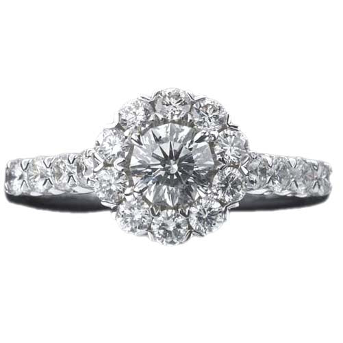 Round Diamond Halo Engagement Ring