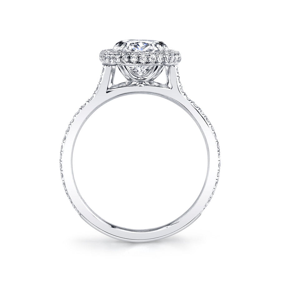 Arabesque Diamond Pave Halo Ring