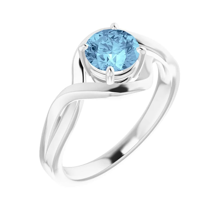 14K White Gold Aquamarine Ring