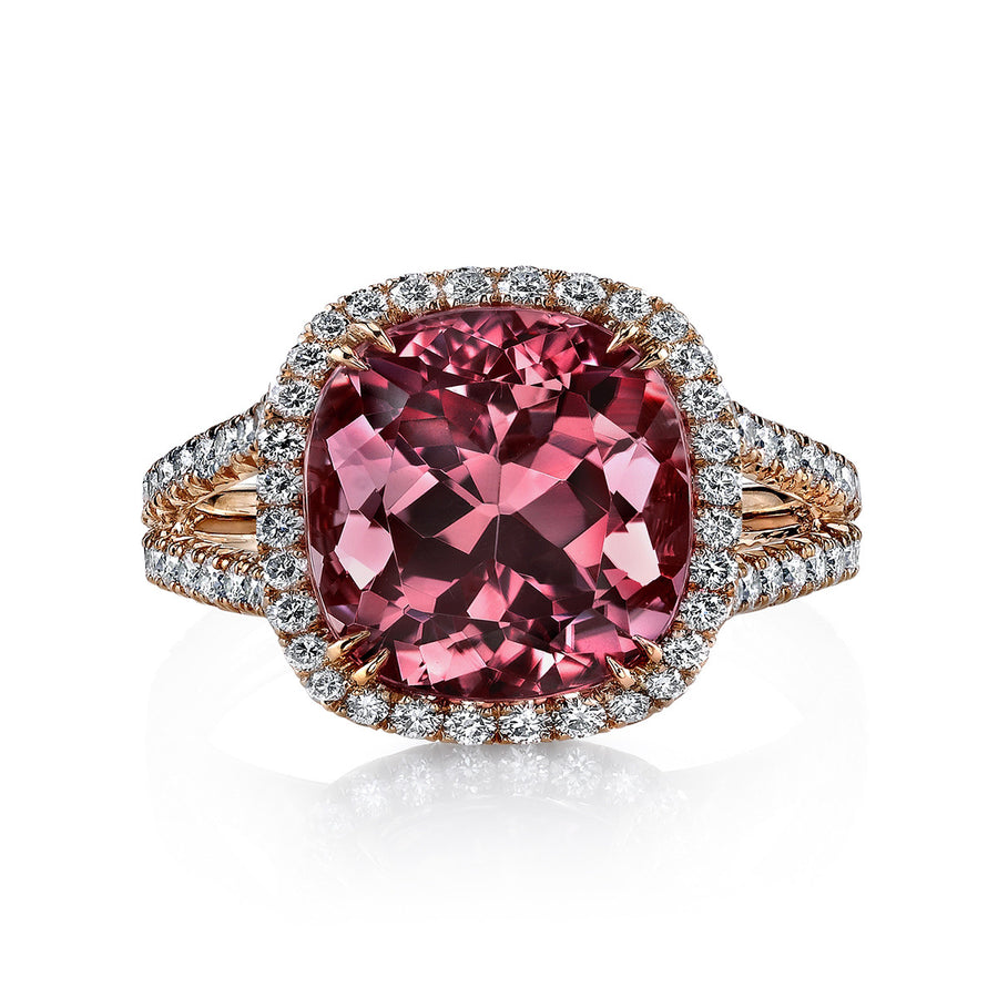 Pink Tourmaline and Diamond Ring