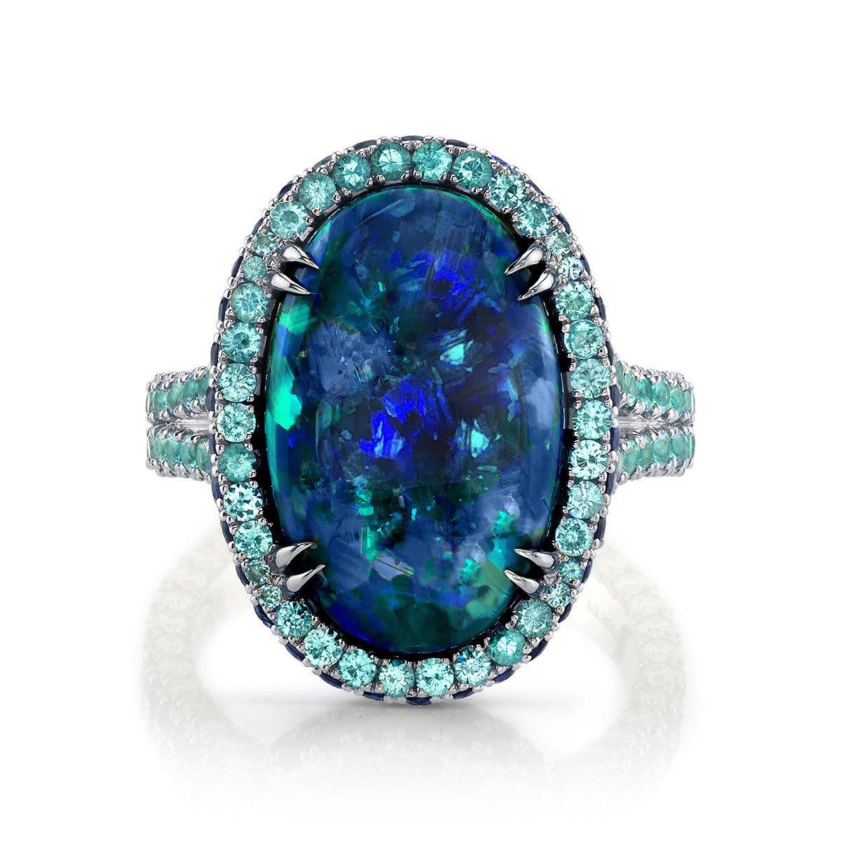 Opal, Paraíba Tourmaline, Sapphire and Diamond Ring | Sylvan's