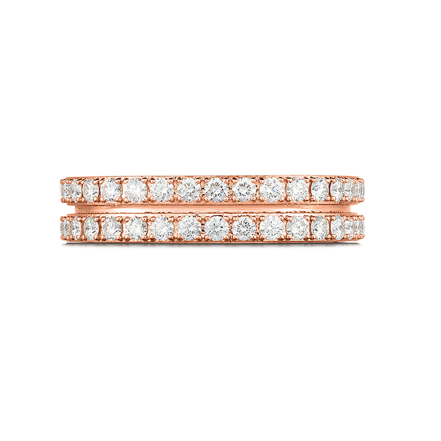 18K Gold 2 Row Diamond Portofino Band