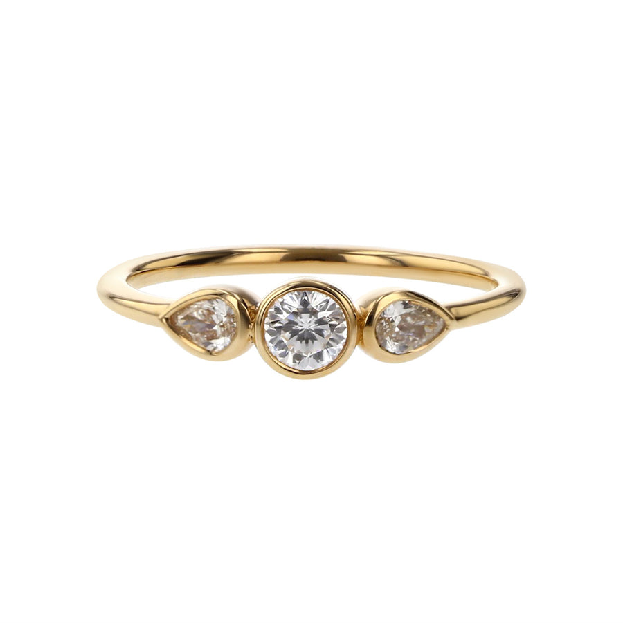 18K Rose Gold Dolce 3 Stones Ring