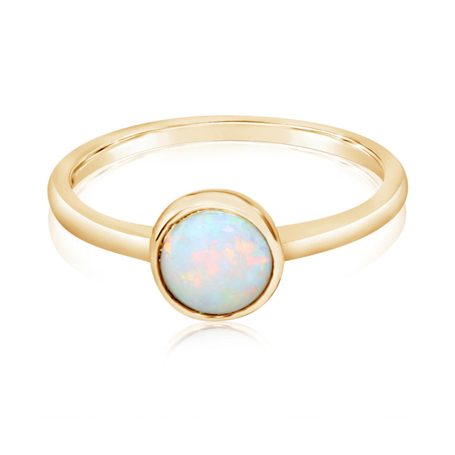 14K Yellow Gold Australian Cabochon Opal Ring