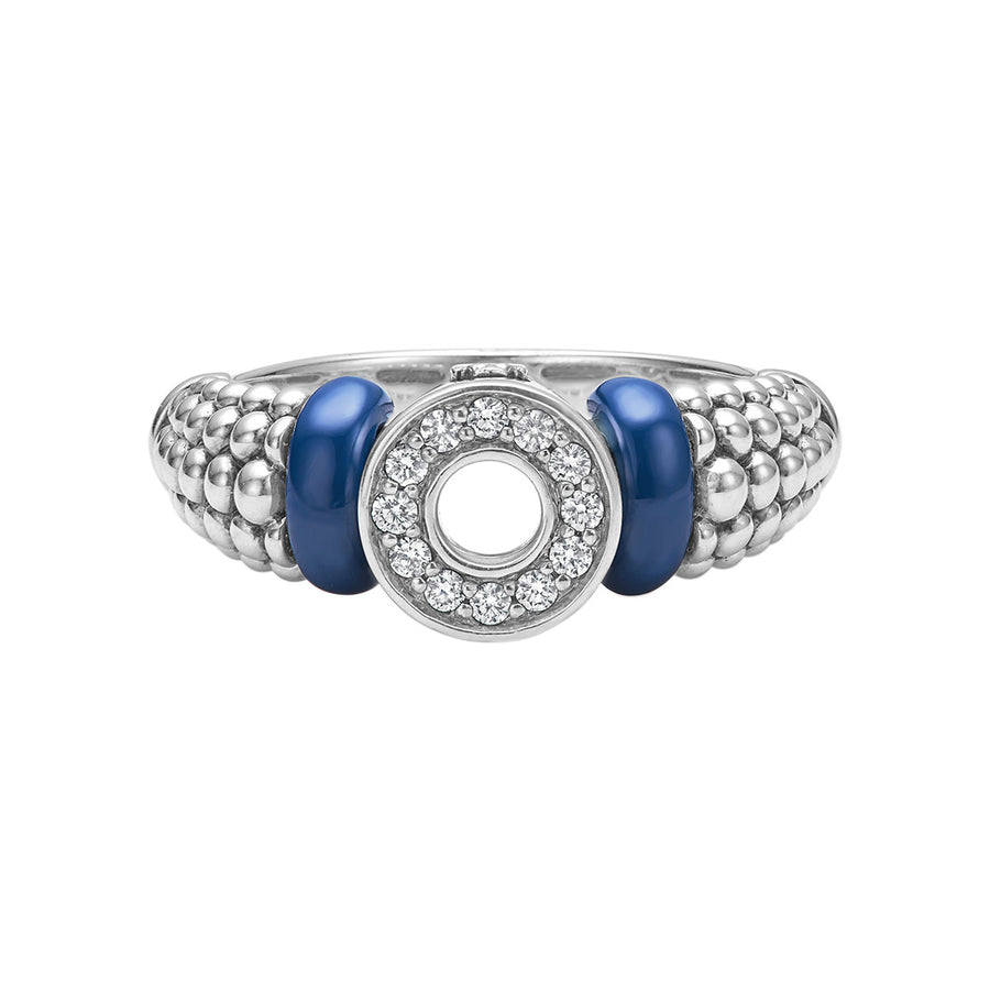 Small Diamond Circle Ceramic Ring