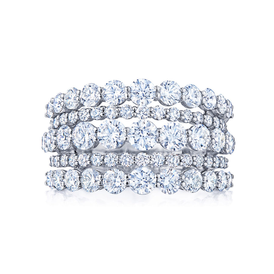 Five Row Ring with Diamonds