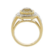 18K Yellow Gold Cushion-cut Diamond Ring