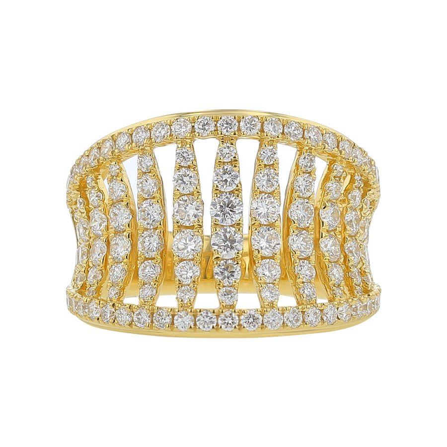 Gold and Diamond Birdcage Ring
