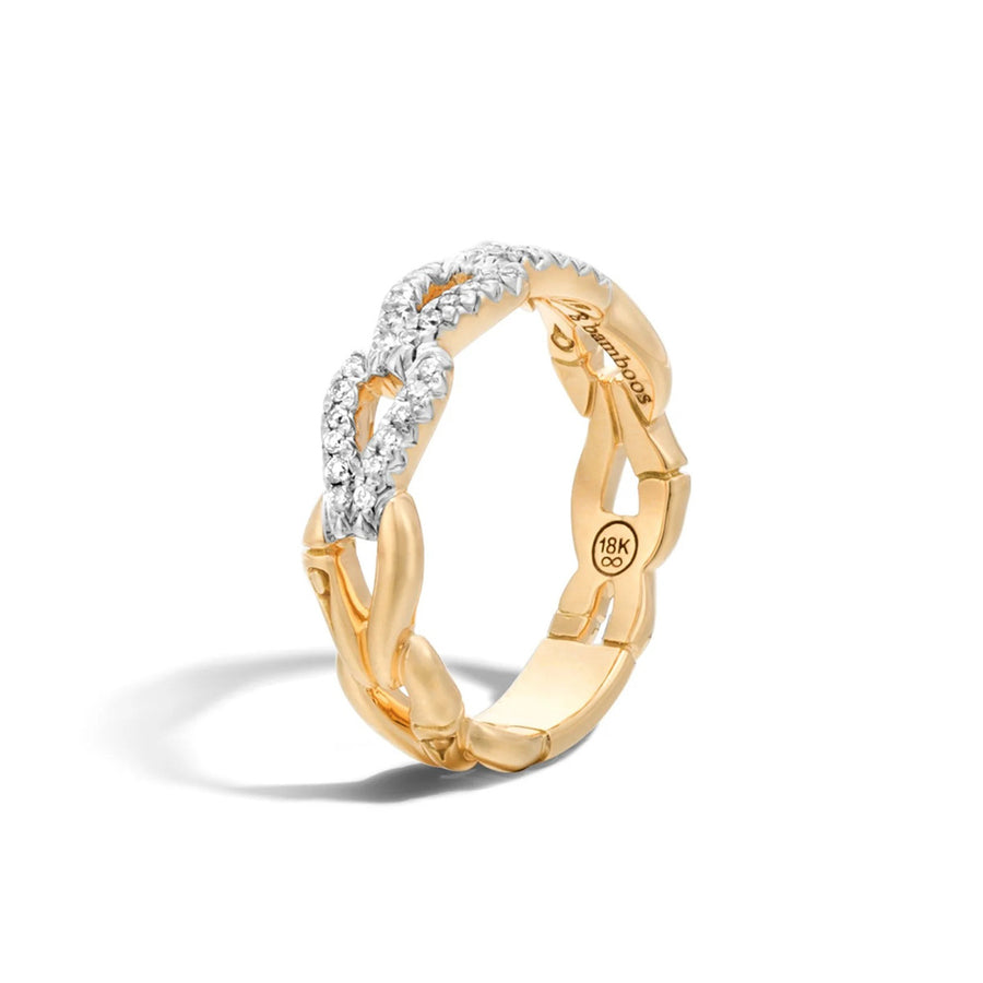 Bamboo Collection Pave Diamond Link Ring