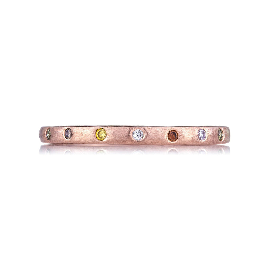 Dunes Narrow Multi-Color Diamond Brushed Band