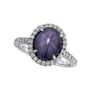 Star Sapphire Diamond Ring