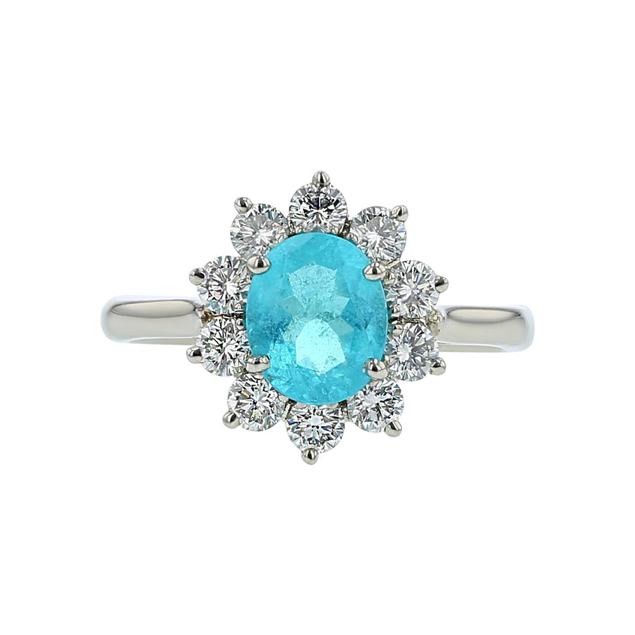 Paraiba Tourmaline and Diamond Ring