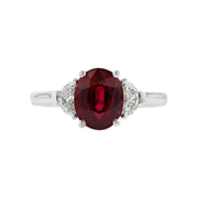 Ruby and Diamond 3-Stone Ring