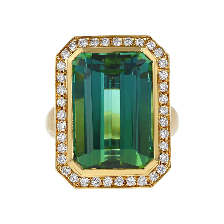 Tourmaline, Aquamarine and Diamond Ravello Ring