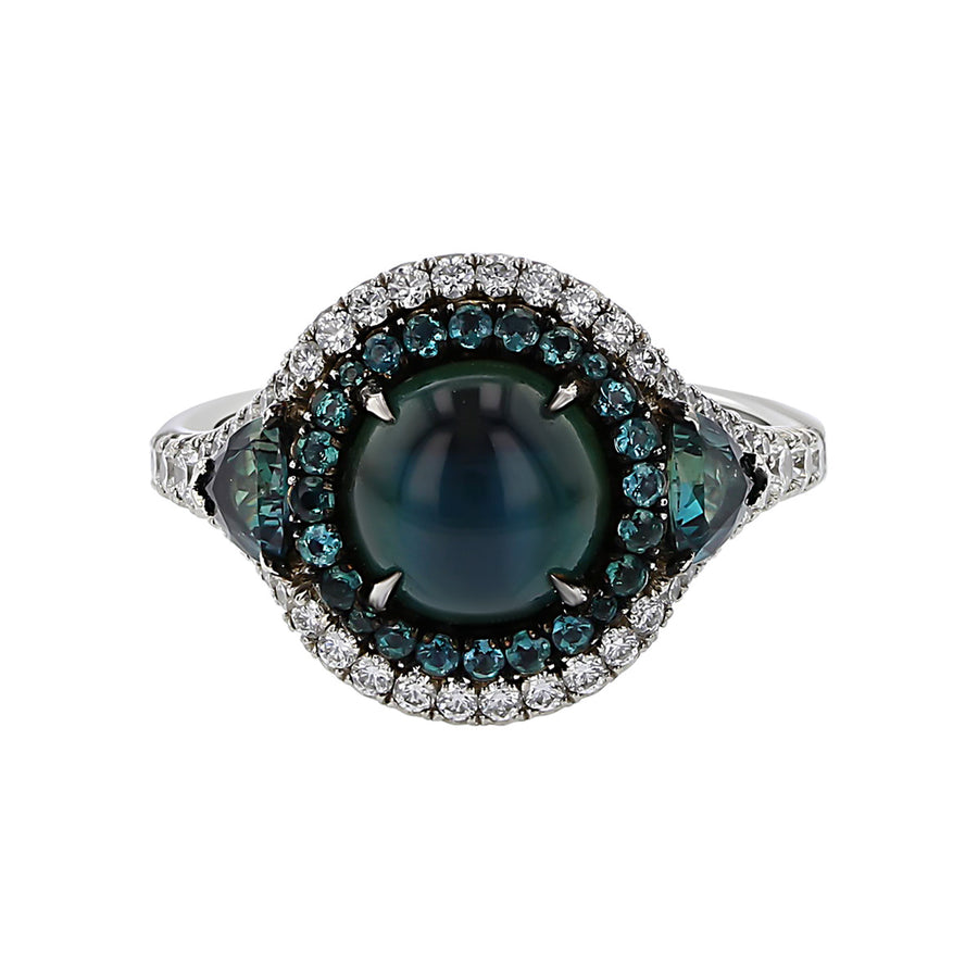 Alexandrite and Diamond Duet Ring