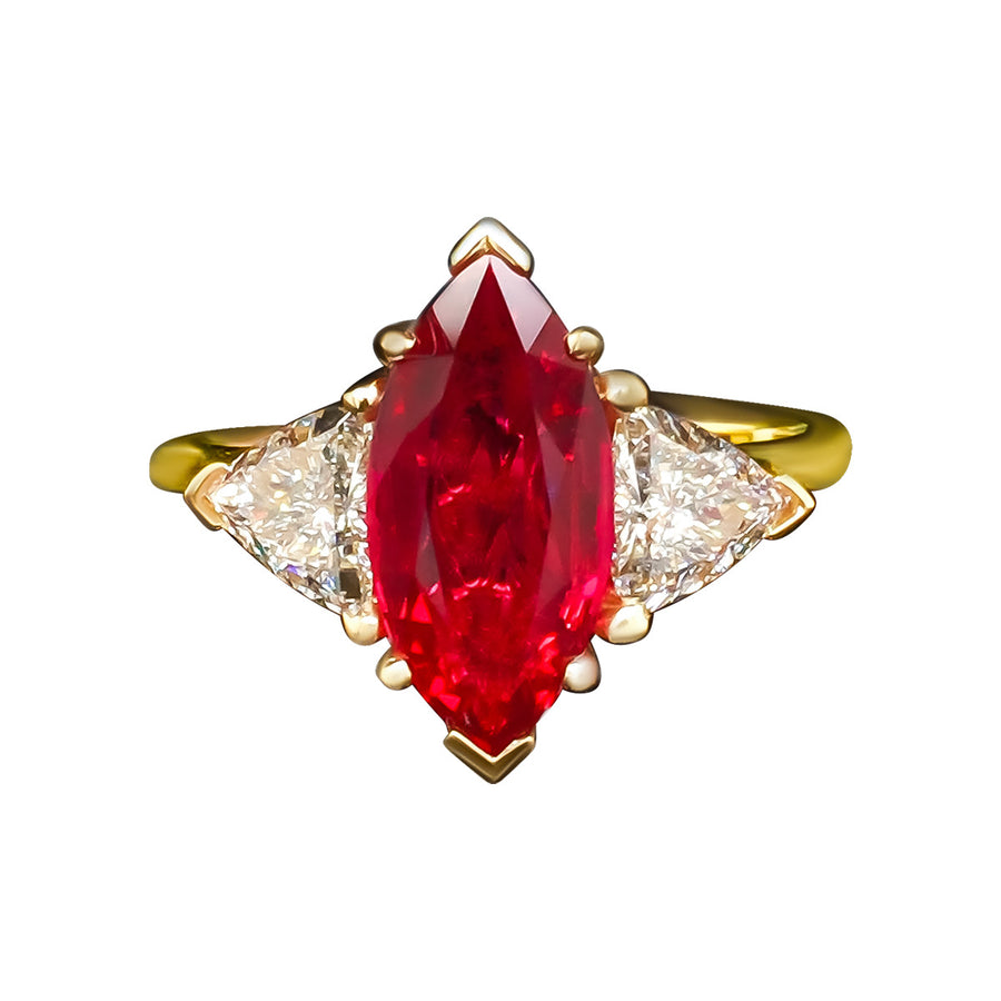 Ruby and Diamond 3-Stone Ring