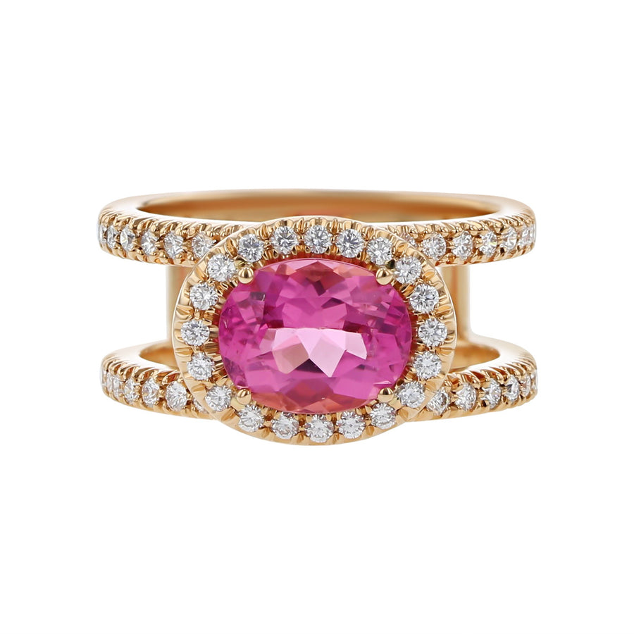 Pink Tourmaline and Diamond Ring