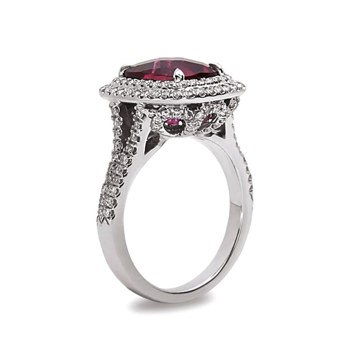 Pastel Rubellite, Pink Sapphire and Diamond Ring