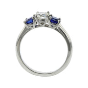 Platinum Diamond and Sapphire Engagement Ring Setting
