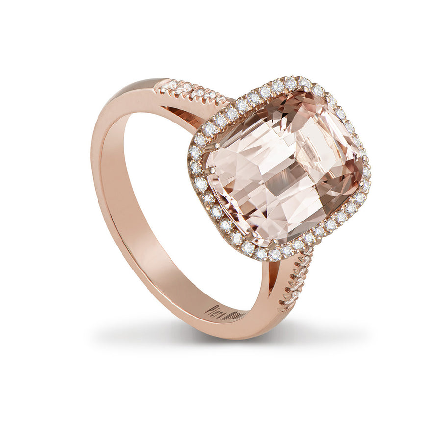 Ring with Morganite and Diamonds