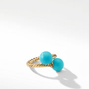 Bypass Ring with Turquoise in 18K Gold