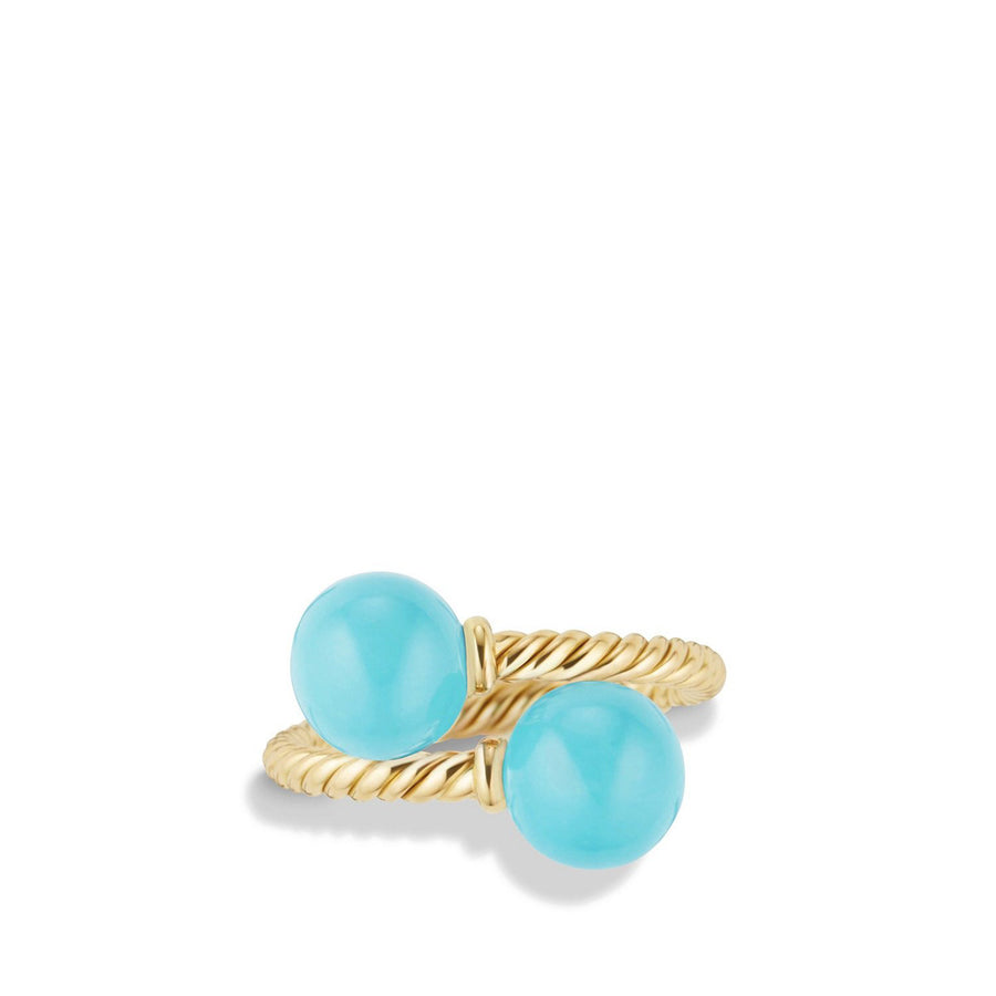 Bypass Ring with Turquoise in 18K Gold