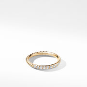 Cable Collectibles Stack Ring in 18K Yellow Gold with Pave Diamonds