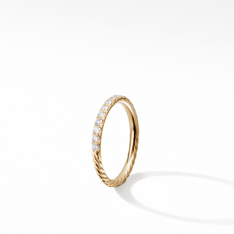 Cable Collectibles Stack Ring in 18K Yellow Gold with Pave Diamonds