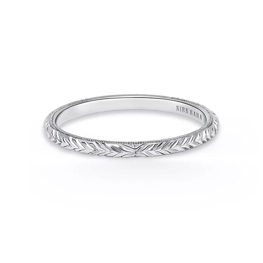 Refined Engraved Milgrain Wedding Band