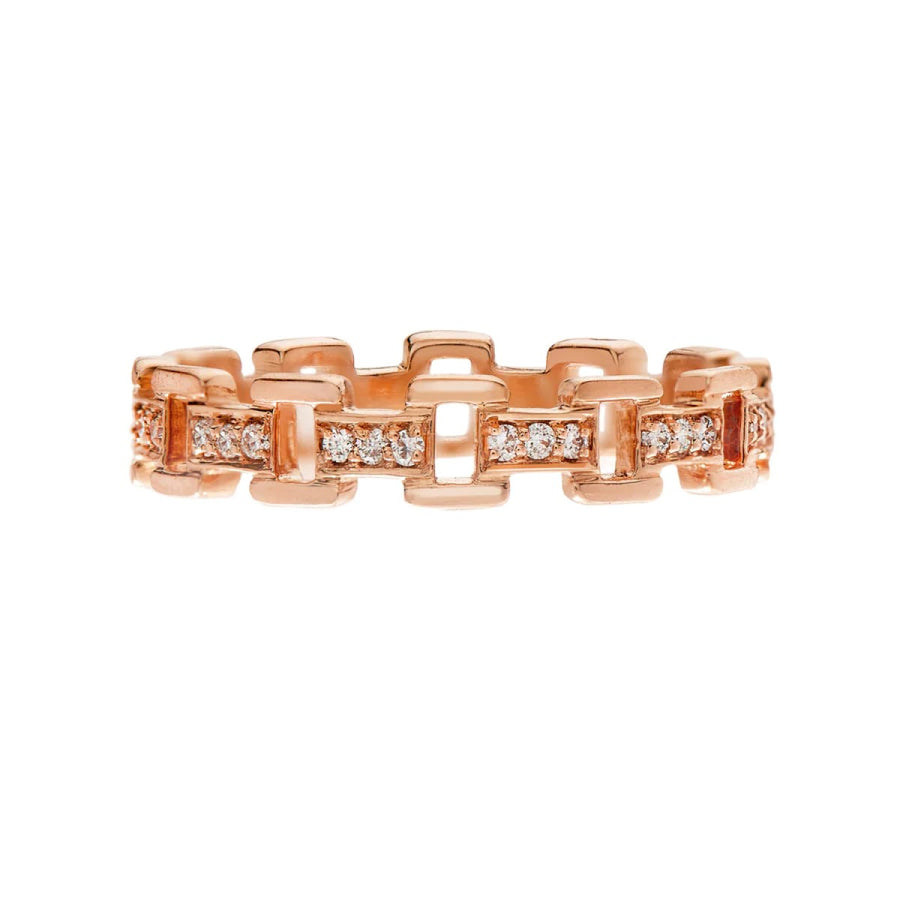 Cesta Band with Diamonds in Rose Gold