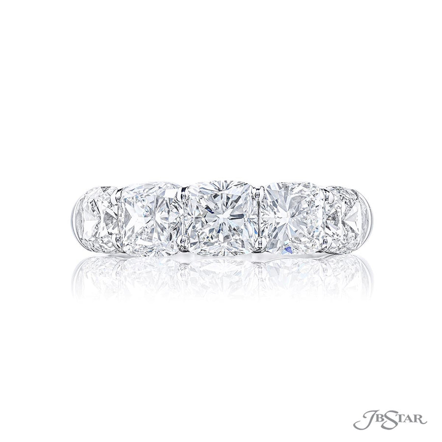 Platinum Cushion Cut Diamond Wedding Band