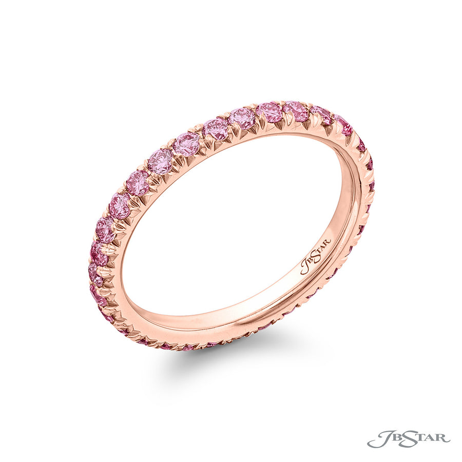 18K Rose Gold Fancy Pink Diamond Eternity Band