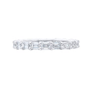 Platinum Emerald-cut Diamond Eternity Wedding Band