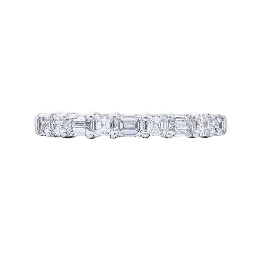 Emerald-cut and Square-cut Diamond Wedding Band