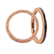 The Channel Band with Black Diamond in Rose Gold