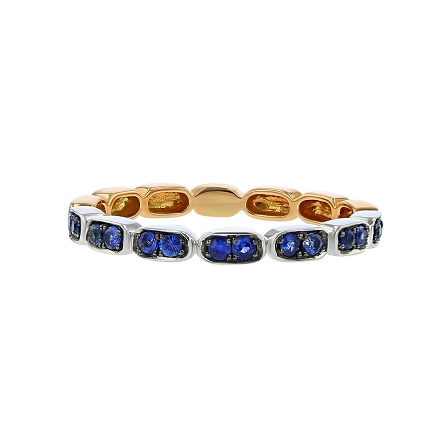 Two-Tone 14K Gold Blue Sapphire Stackable Band