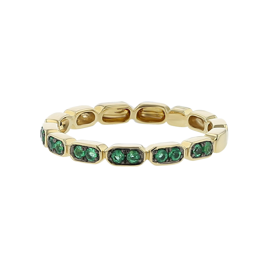 14K Yellow Gold Emerald Stackable Band
