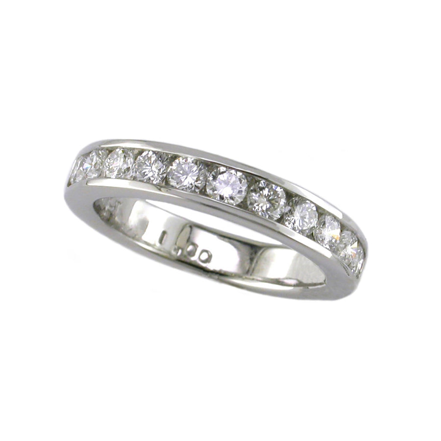 Platinum Diamond Channel-Set Wedding Band