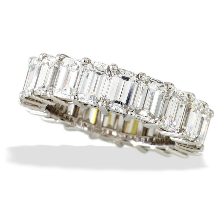 Platinum Emerald-Cut Diamond Wedding Ring