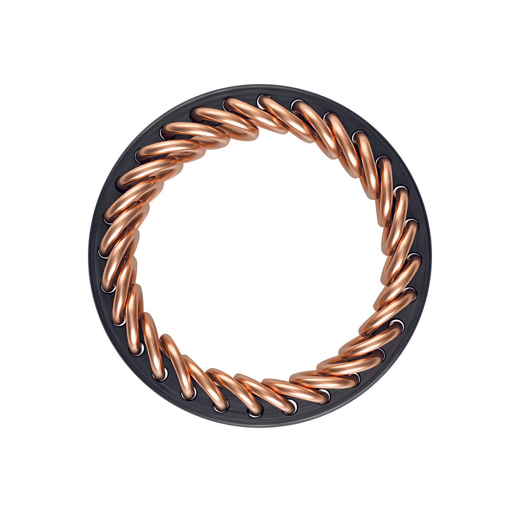 Gold Carbon Fiber Snakebone Wedding Band - Main Image