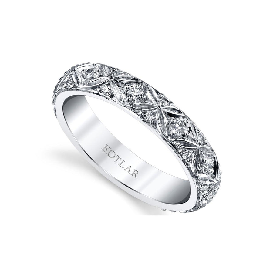 Leaf Artisan Pave Diamond Eternity Band