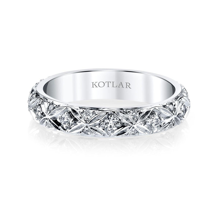 Leaf Artisan Pave Diamond Eternity Band
