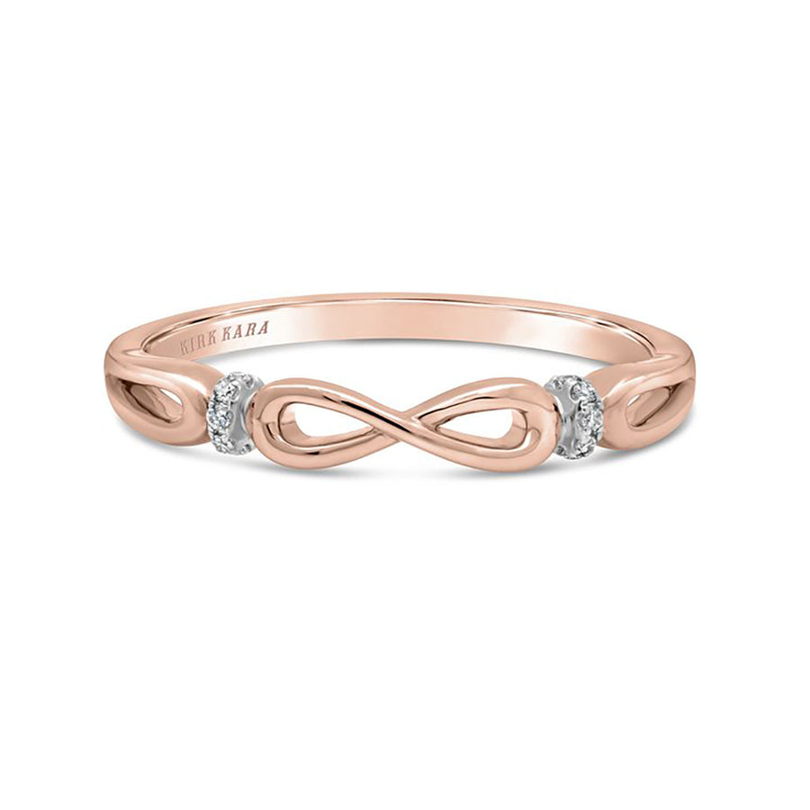 18K Rose Gold Bow Twisted Diamond Wedding Band