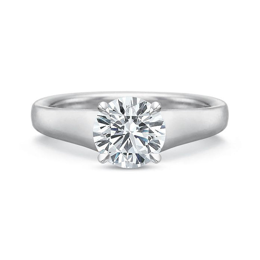 High Tapered Solitaire Diamond Engagement Ring Setting