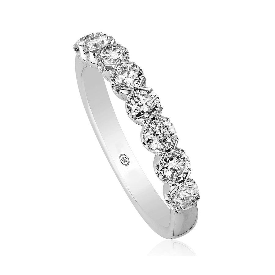 Platinum Round Diamond Wedding Band