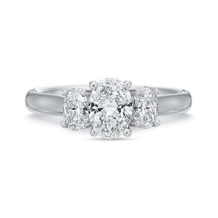 Oval Diamond 3-Stone Engagement Ring Setting