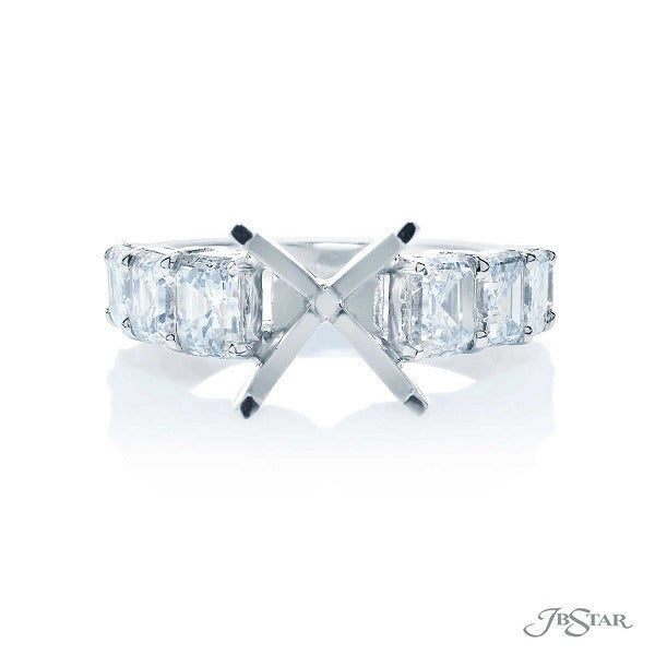 Platinum Radiant Cut Diamond Ring Setting