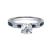 Blue Sapphire Diamond Engagement Ring Setting