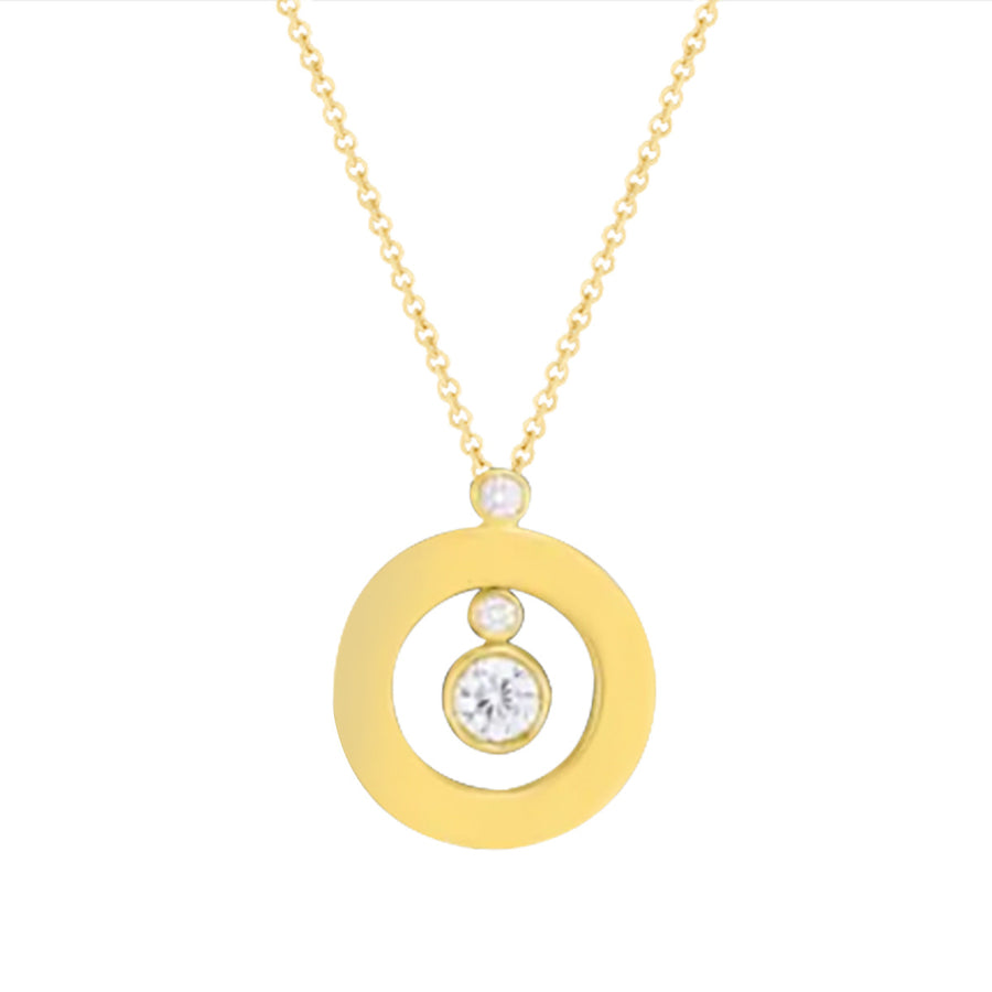 18K Yellow Gold Shiny Mini O Pendant